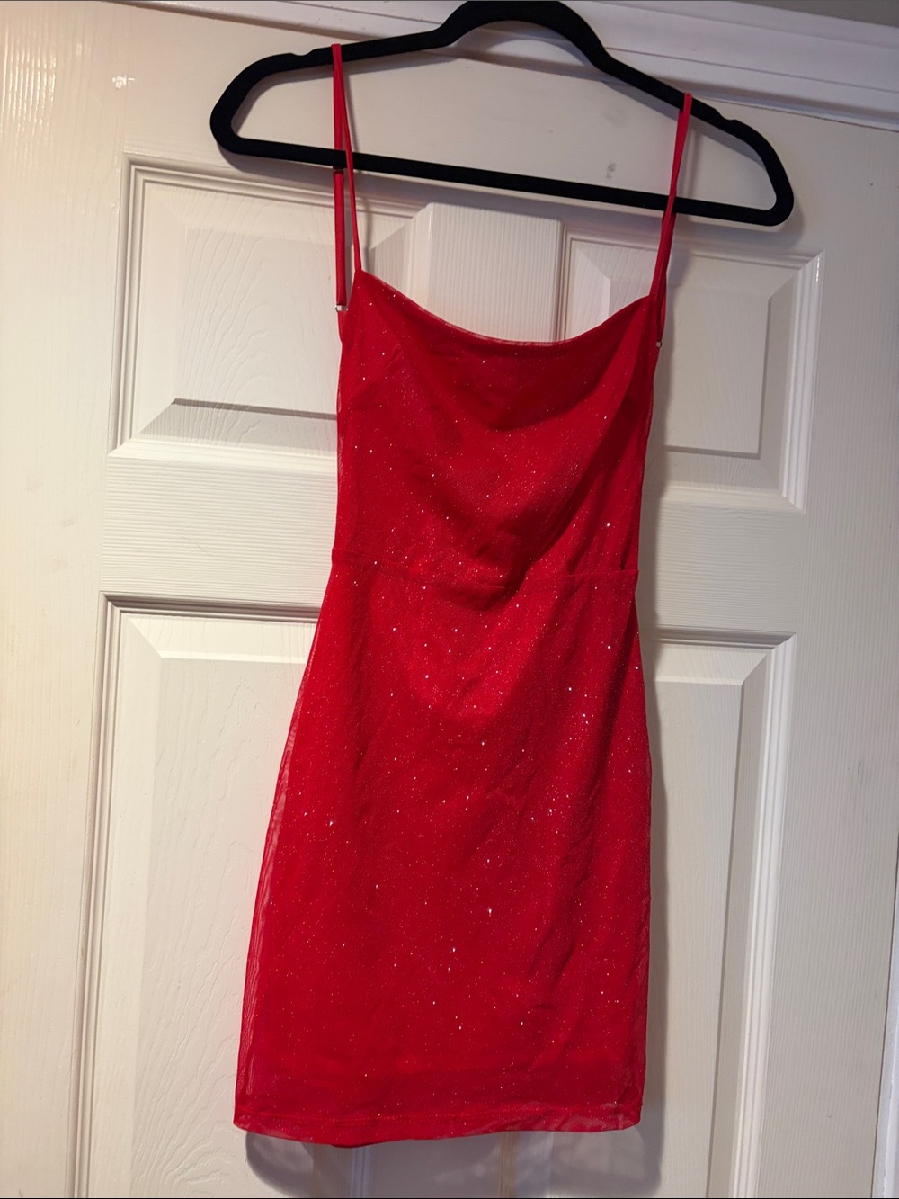 Lucy in the Sky Sparkle Slip Mini Dress in Red S